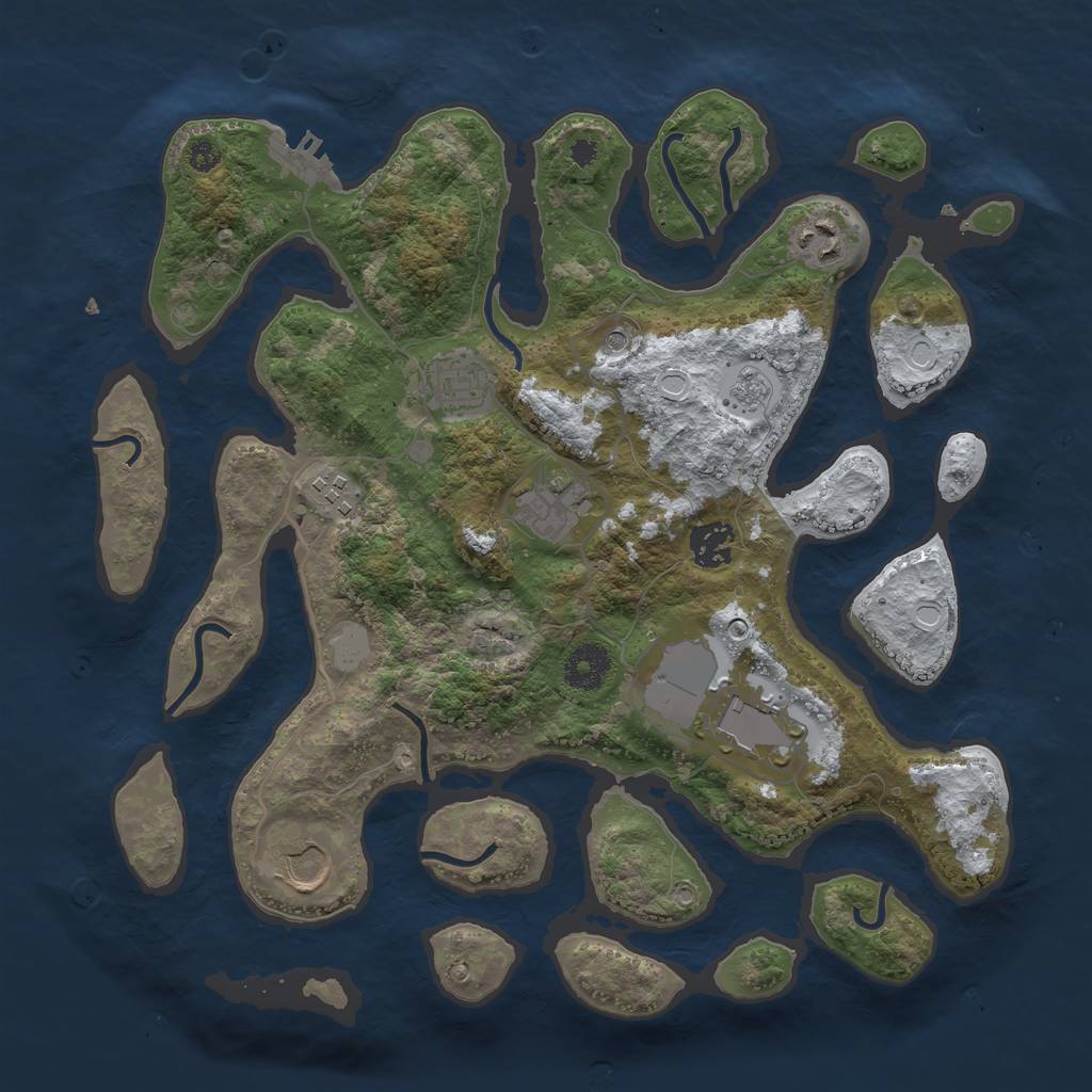 Rust Map: Procedural Map, Size: 3500, Seed: 1199115, 15 Monuments