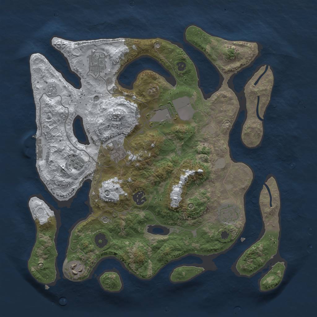 Rust Map: Procedural Map, Size: 3500, Seed: 21939700, 15 Monuments