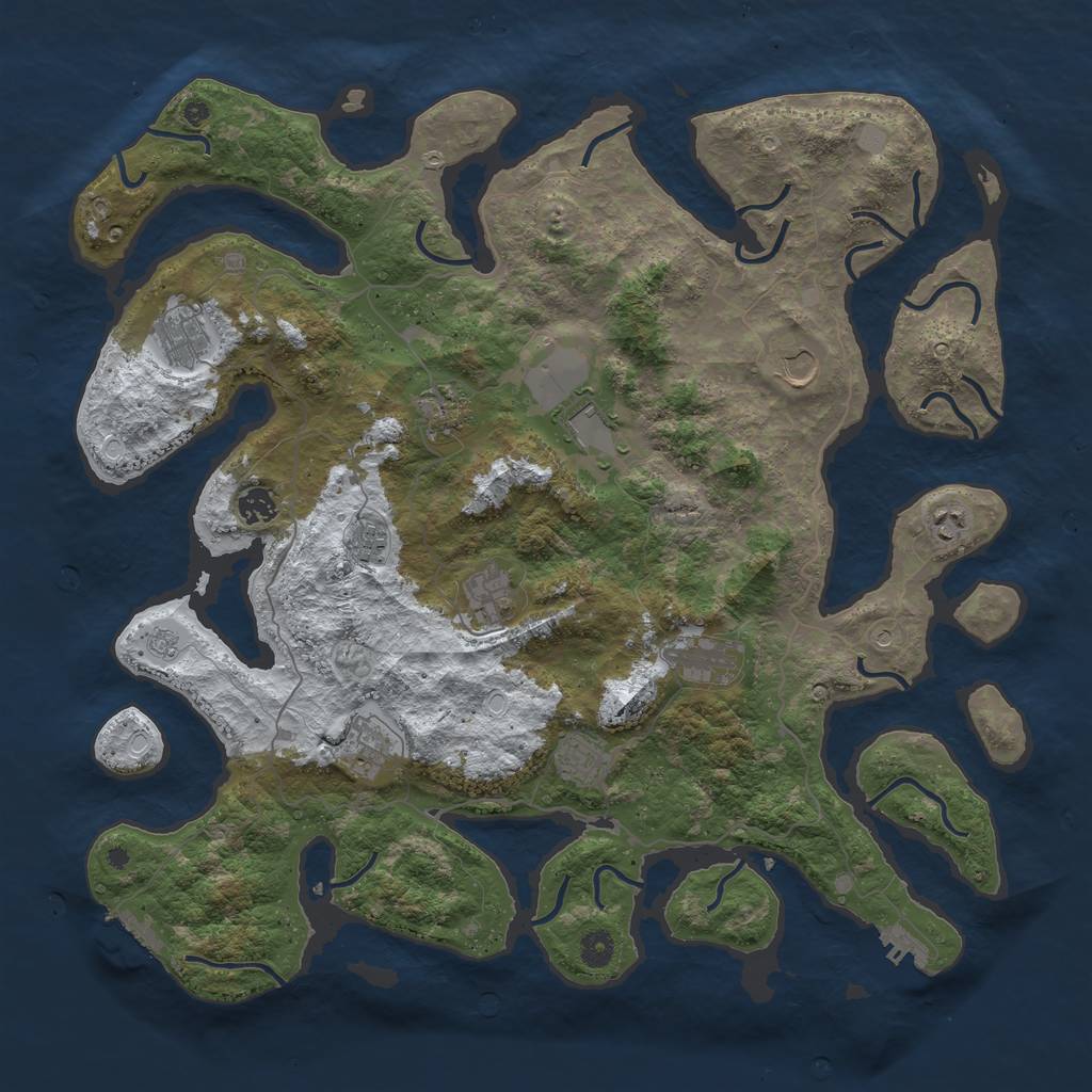 Rust Map: Procedural Map, Size: 4500, Seed: 6002693, 20 Monuments