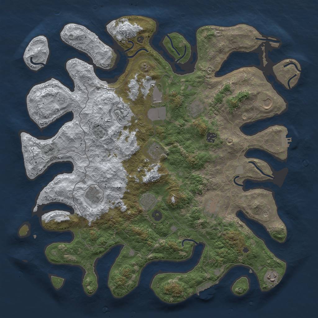 Rust Map: Procedural Map, Size: 4500, Seed: 3762432, 20 Monuments