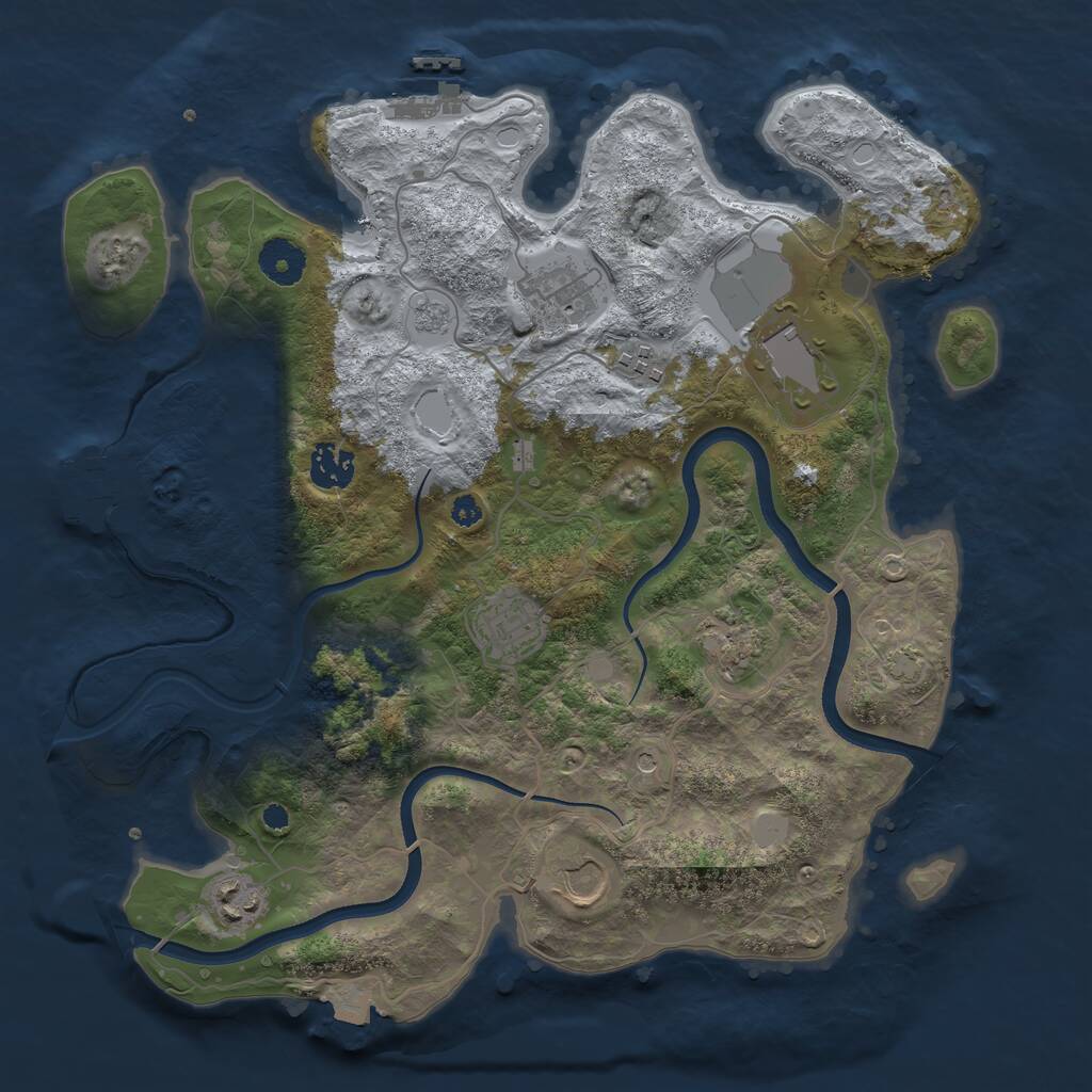 Rust Map: Procedural Map, Size: 3550, Seed: 48114, 14 Monuments