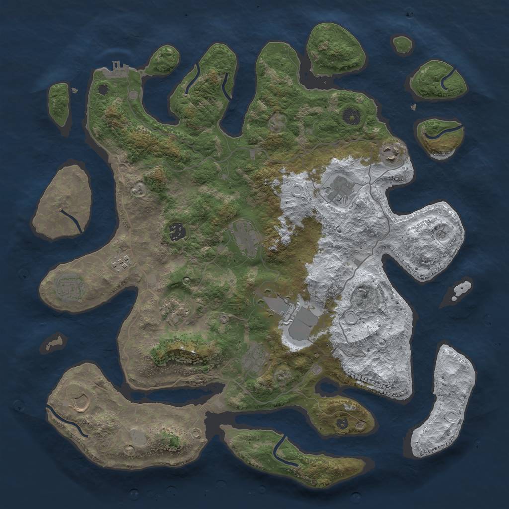 Rust Map: Procedural Map, Size: 4250, Seed: 8206, 17 Monuments