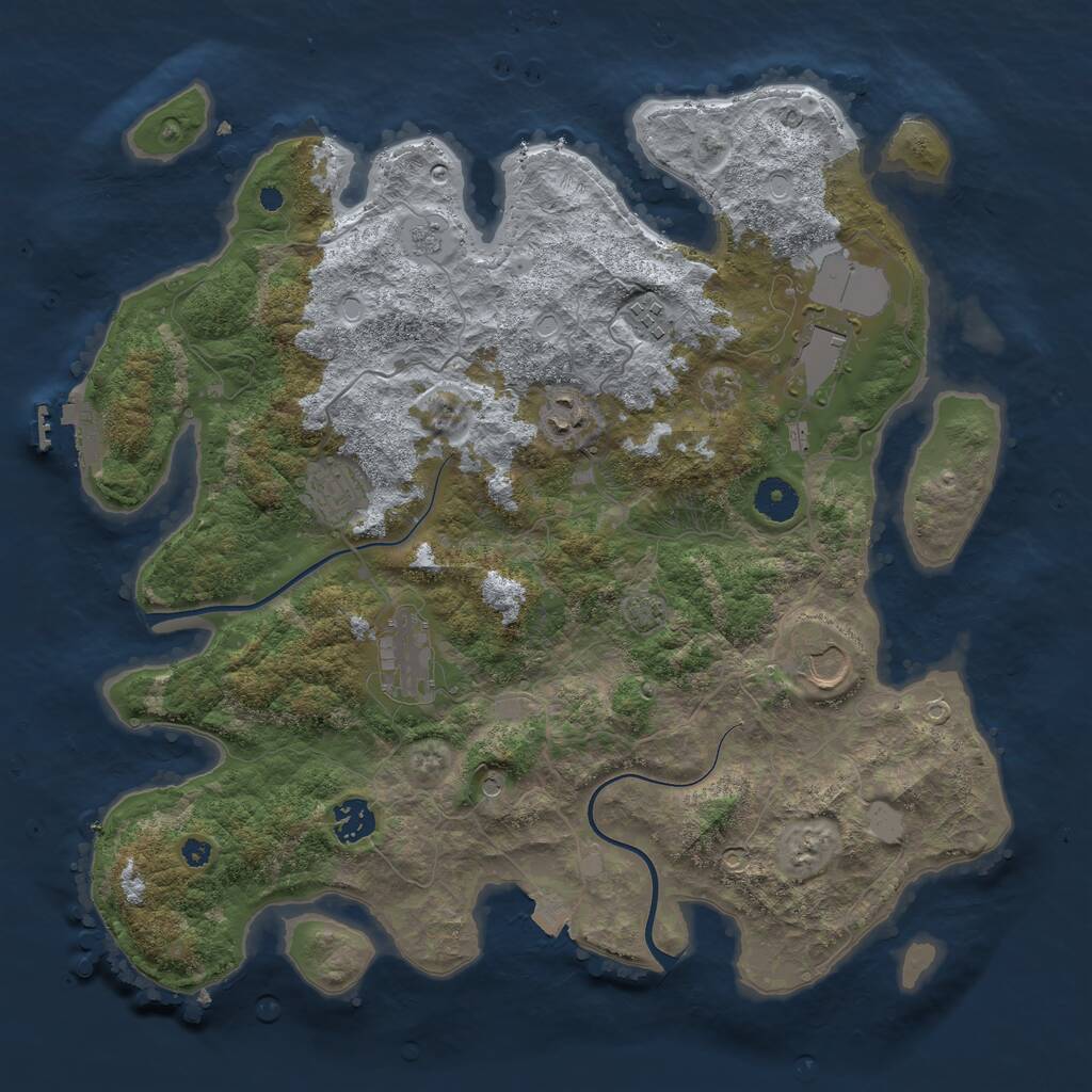Rust Map: Procedural Map, Size: 3800, Seed: 4712415, 12 Monuments