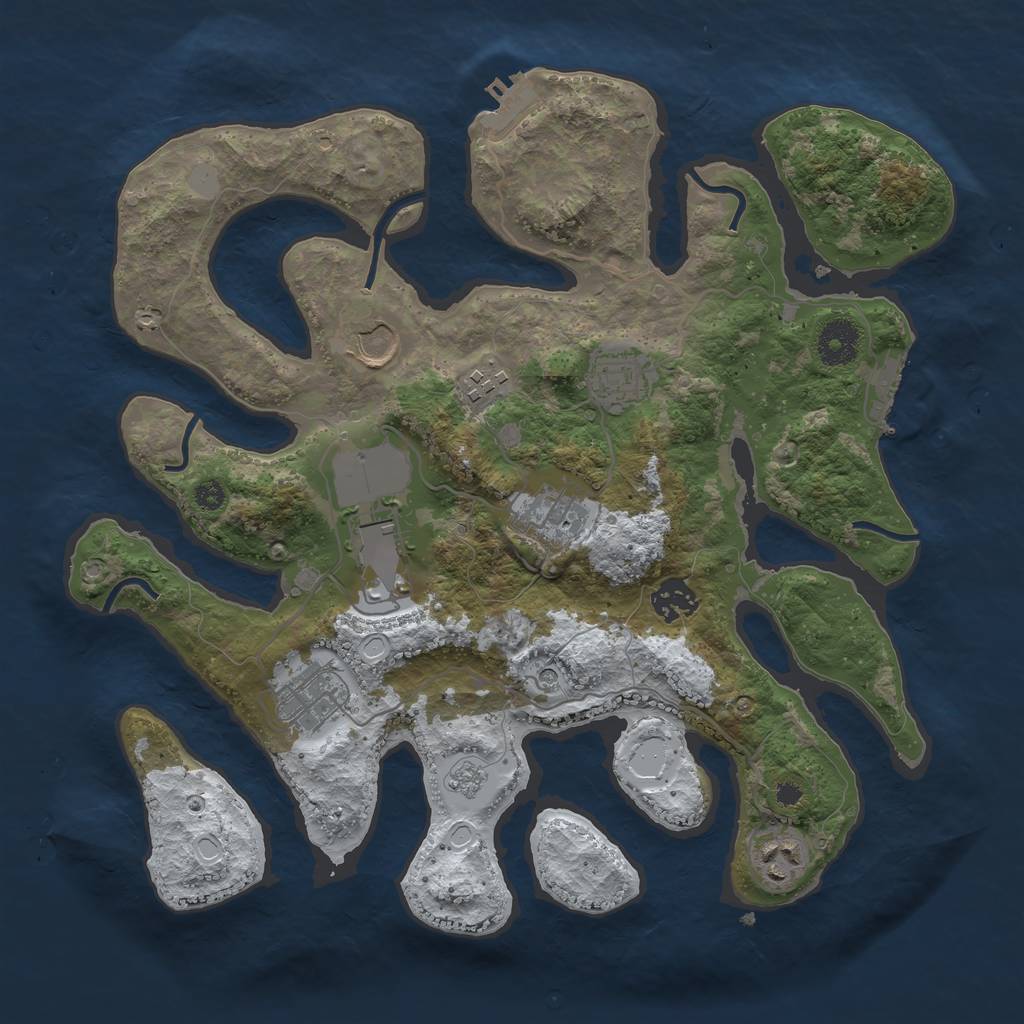 Rust Map: Procedural Map, Size: 3500, Seed: 199, 17 Monuments