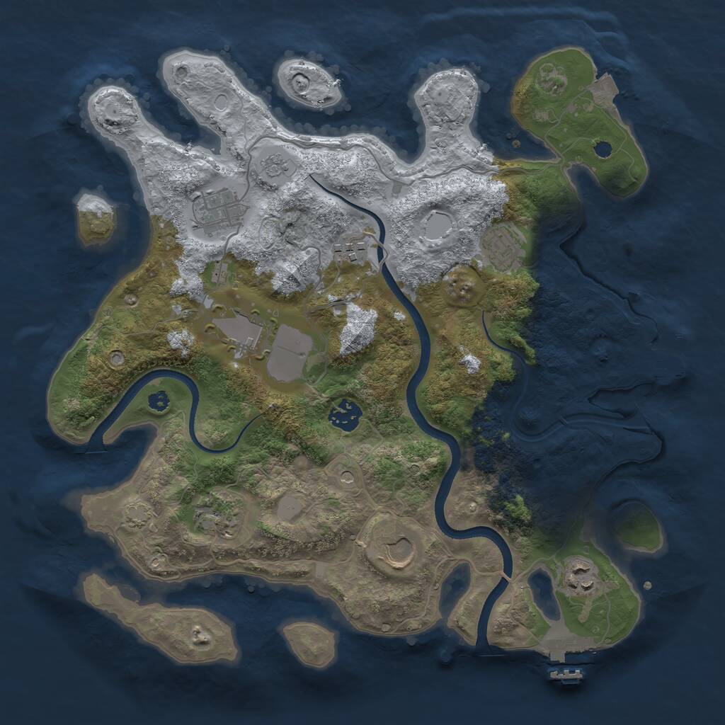 Rust Map: Procedural Map, Size: 3500, Seed: 1362317, 14 Monuments