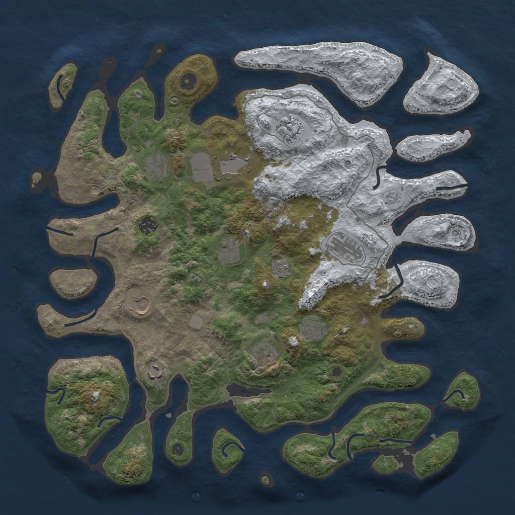 Rust Map: Procedural Map, Size: 4500, Seed: 831464734, 18 Monuments