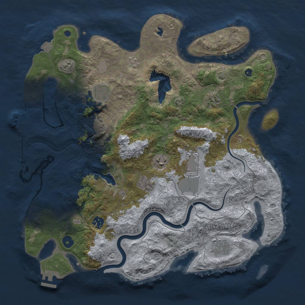 Rust Map: Procedural Map, Size: 4000, Seed: 2123412, 15 Monuments
