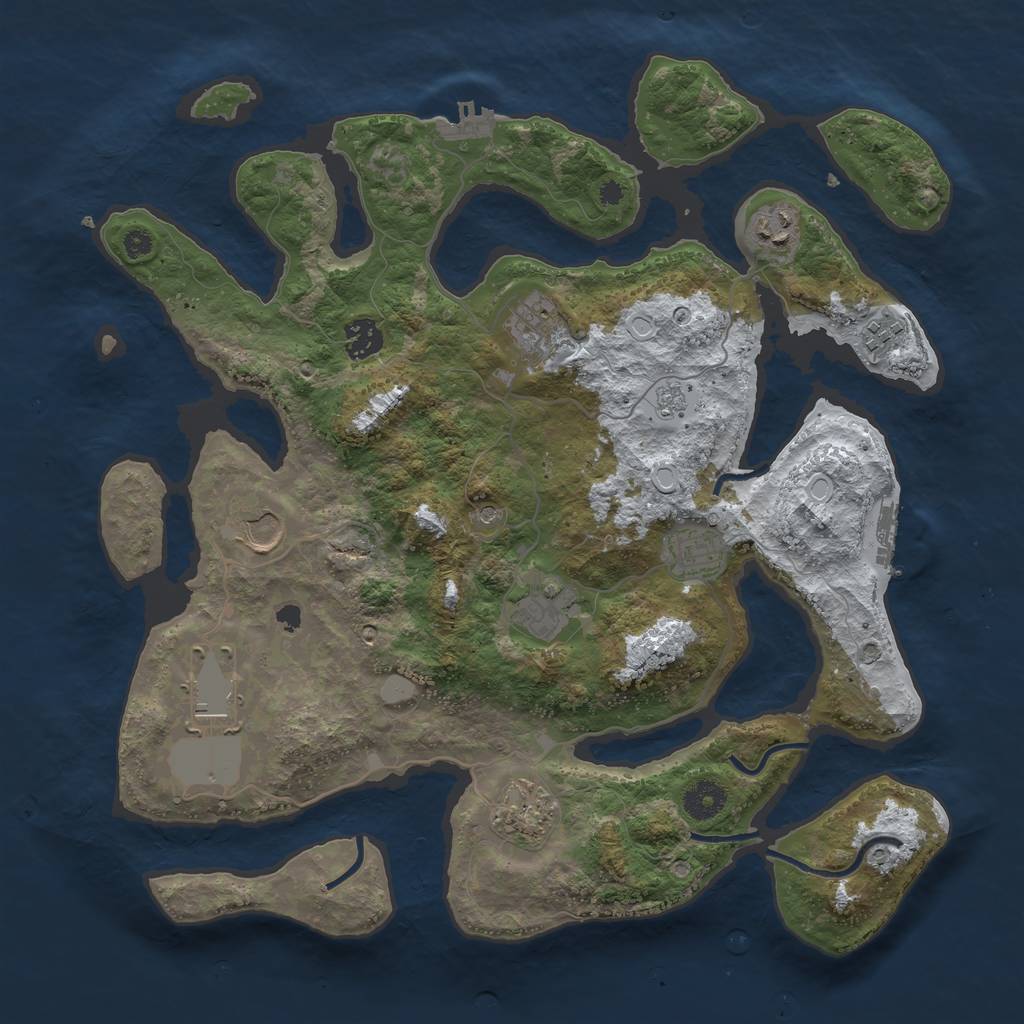 Rust Map: Procedural Map, Size: 3800, Seed: 5714799, 18 Monuments