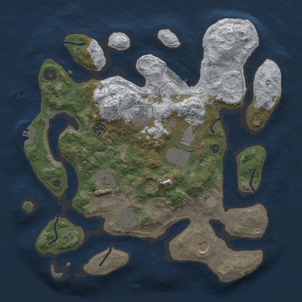 Rust Map: Procedural Map, Size: 3500, Seed: 5673461, 15 Monuments