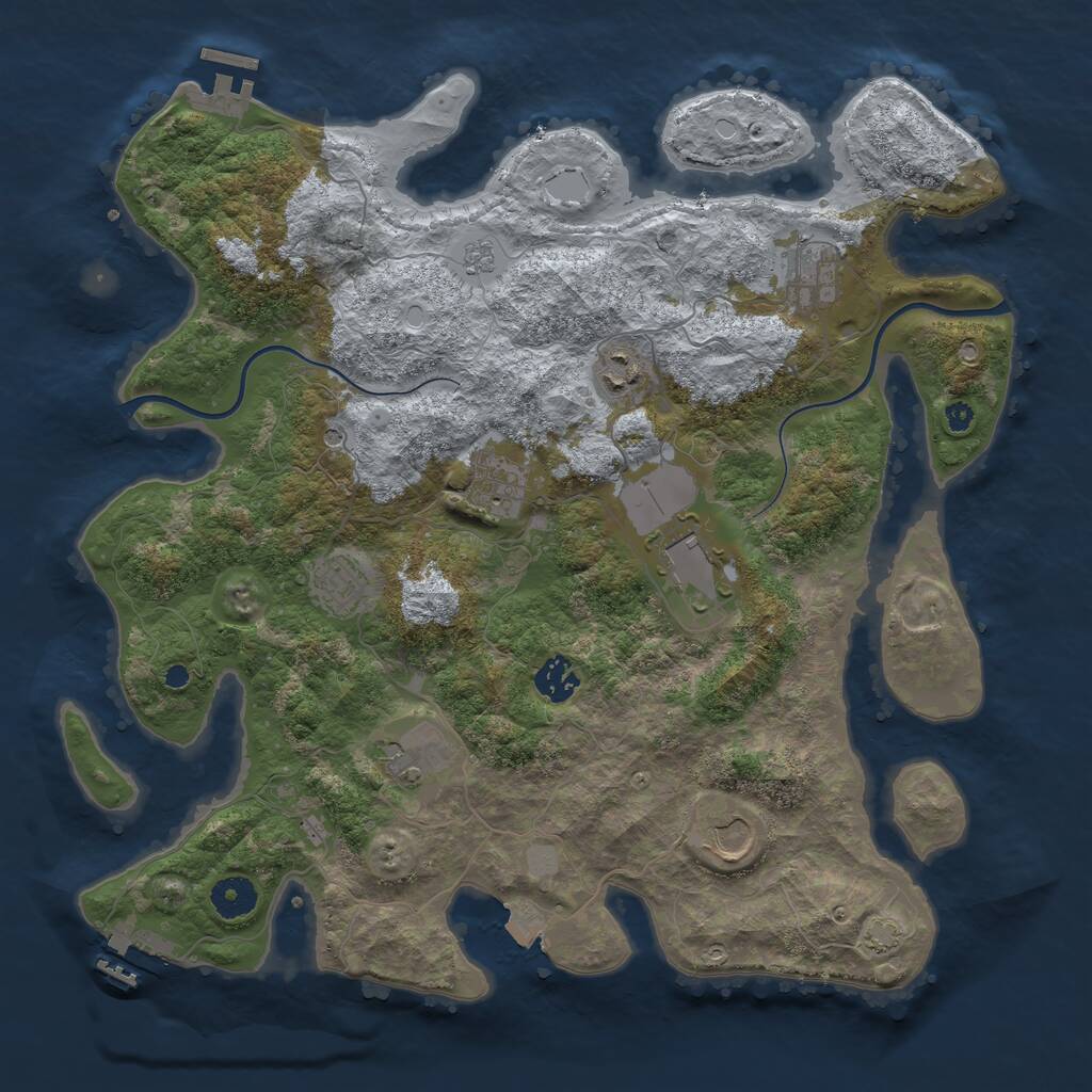 Rust Map: Procedural Map, Size: 3800, Seed: 1551020, 14 Monuments