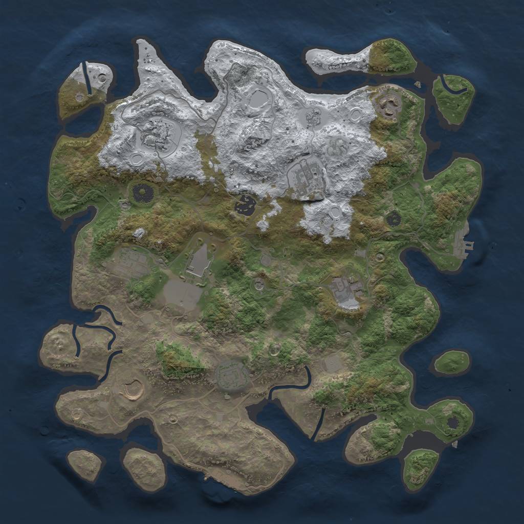 Rust Map: Procedural Map, Size: 3800, Seed: 152377, 18 Monuments