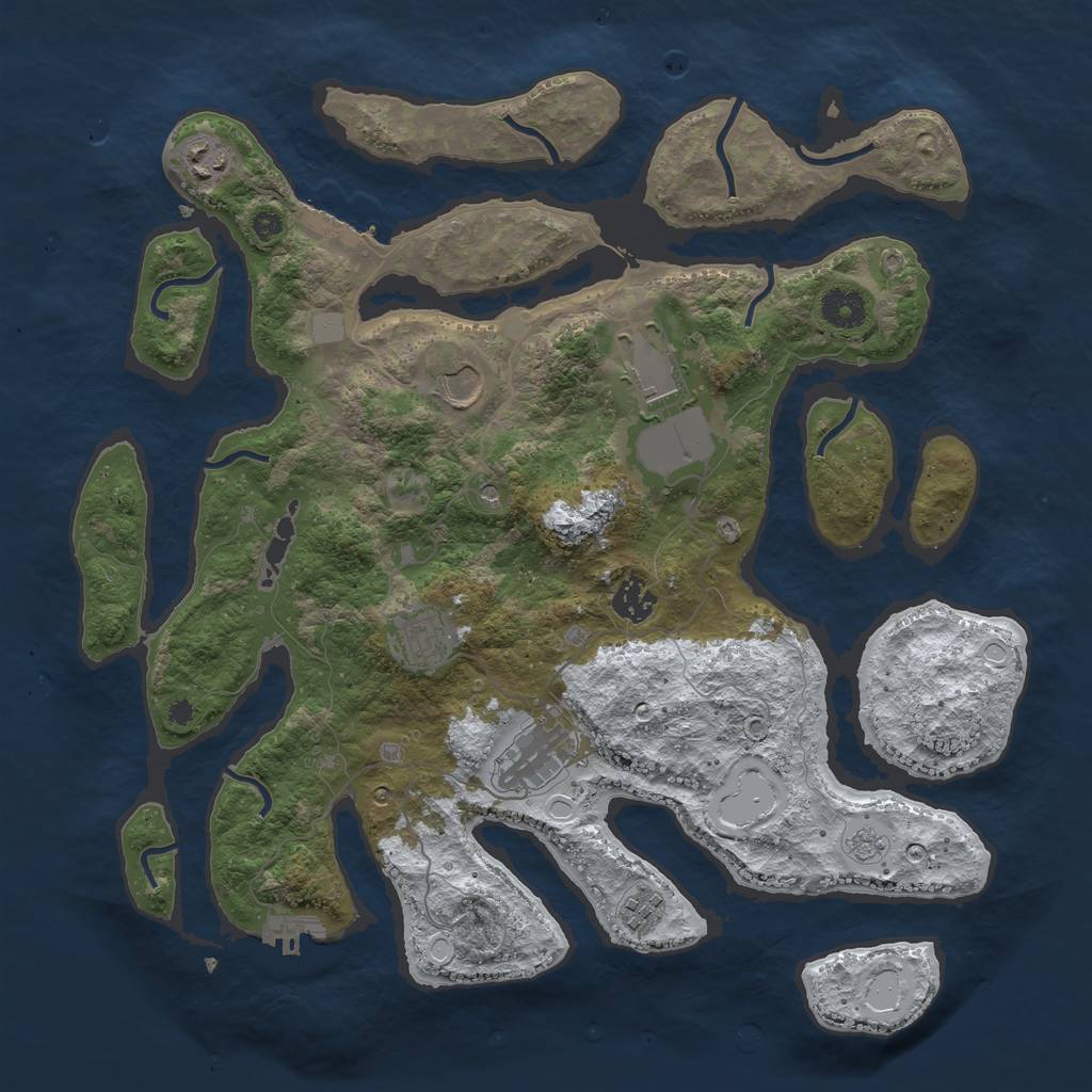 Rust Map: Procedural Map, Size: 3800, Seed: 1816149, 16 Monuments