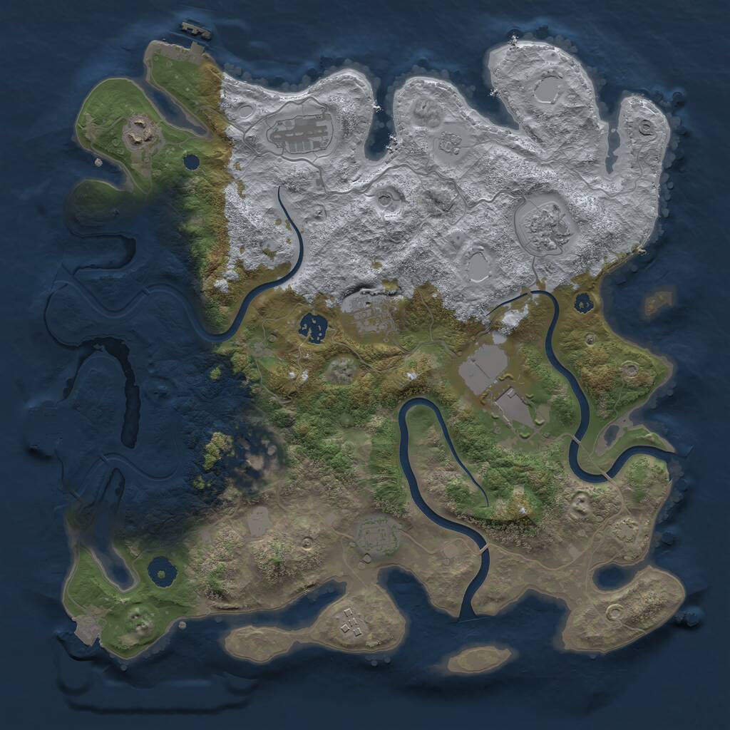 Rust Map: Procedural Map, Size: 3800, Seed: 2156003, 15 Monuments