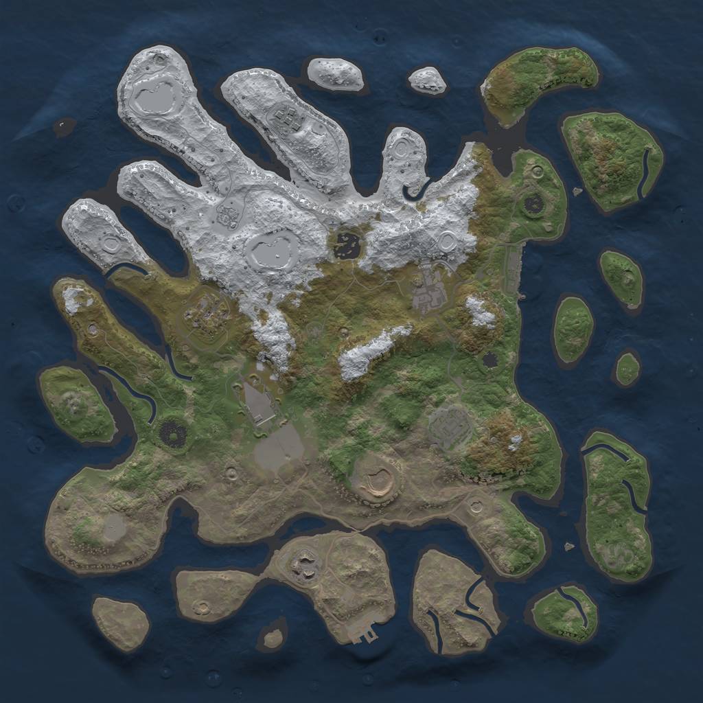 Rust Map: Procedural Map, Size: 3800, Seed: 6320011, 17 Monuments