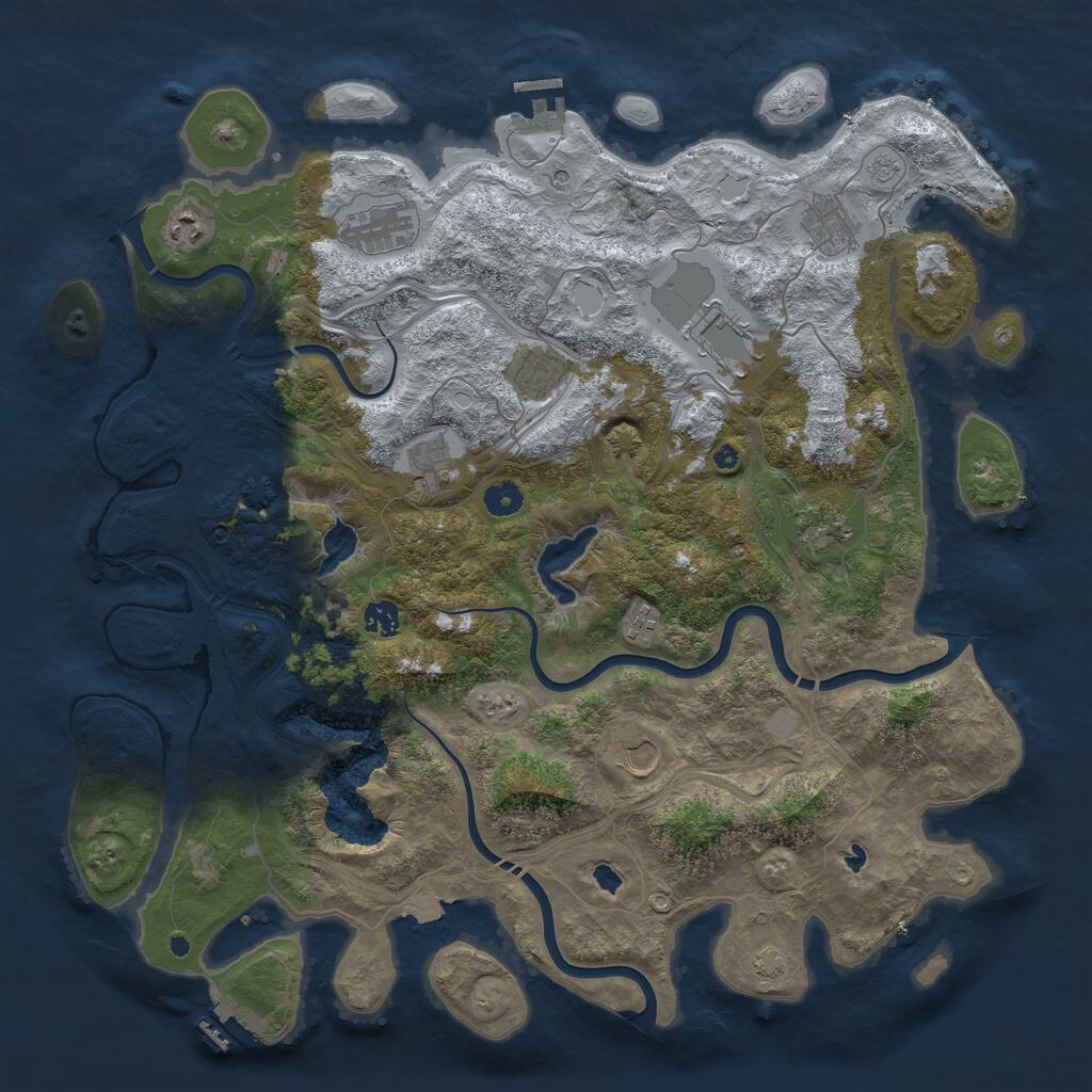 Rust Map: Procedural Map, Size: 4500, Seed: 89835, 16 Monuments