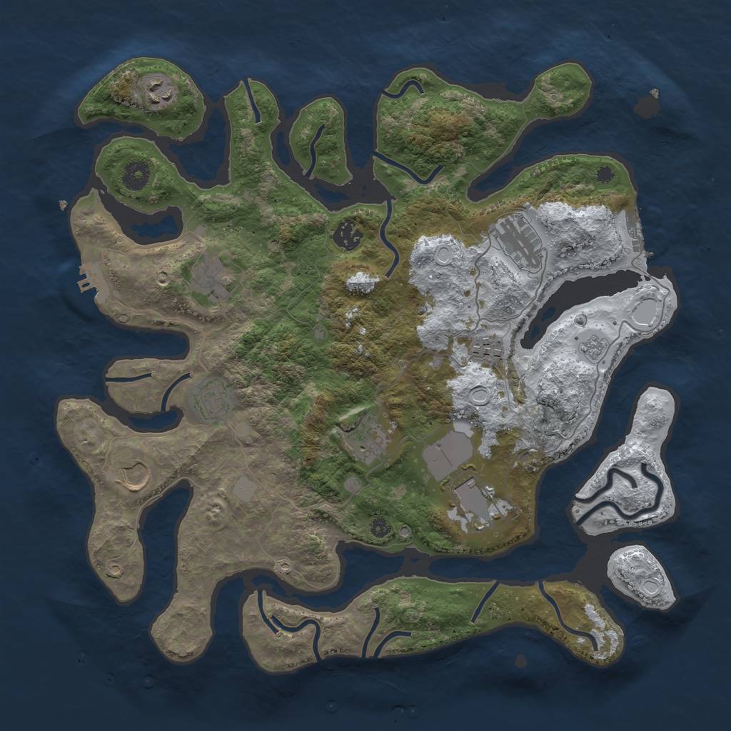 Rust Map: Procedural Map, Size: 3800, Seed: 5131902, 17 Monuments