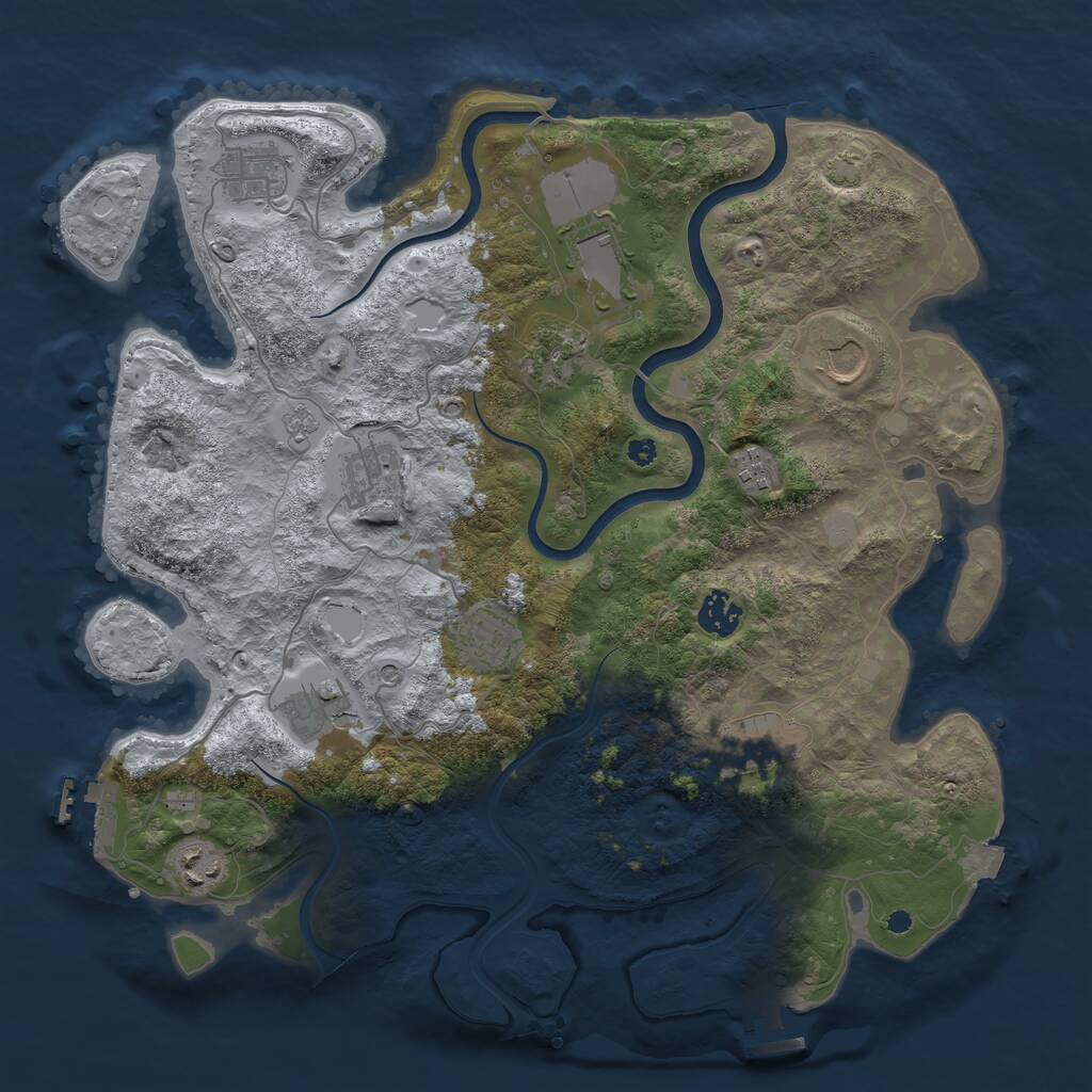 Rust Map: Procedural Map, Size: 3800, Seed: 5162017, 17 Monuments