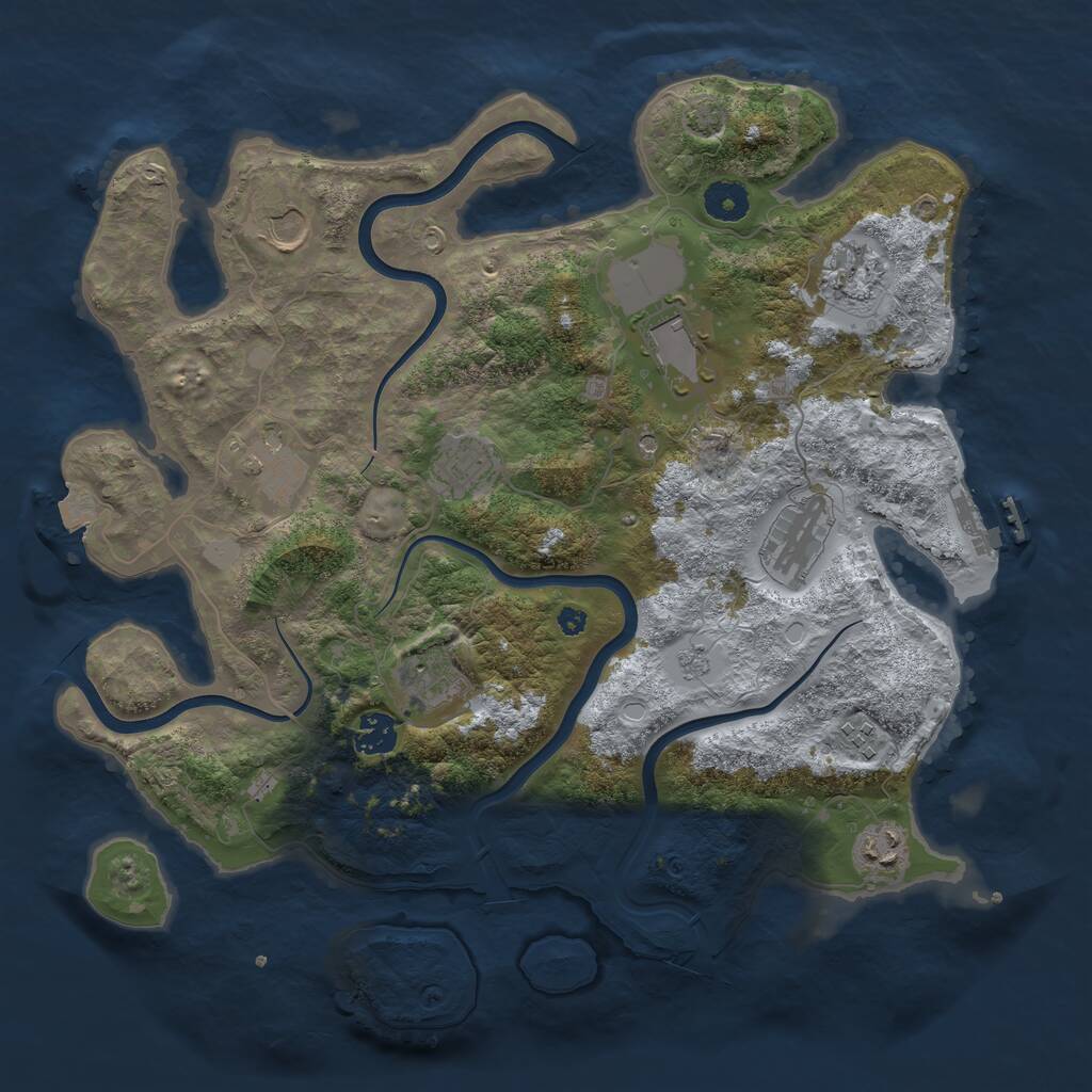 Rust Map: Procedural Map, Size: 3800, Seed: 2424586, 15 Monuments