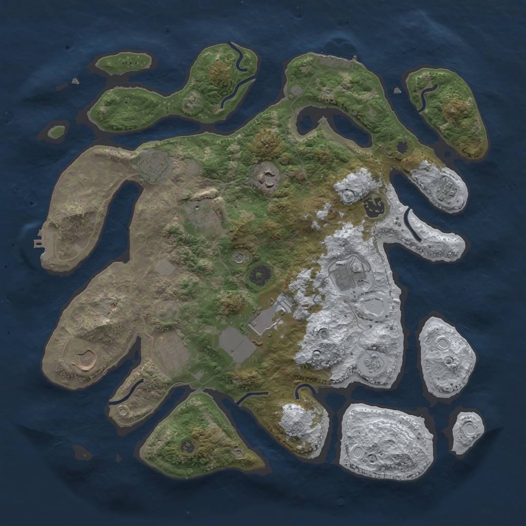 Rust Map: Procedural Map, Size: 3800, Seed: 95251, 18 Monuments