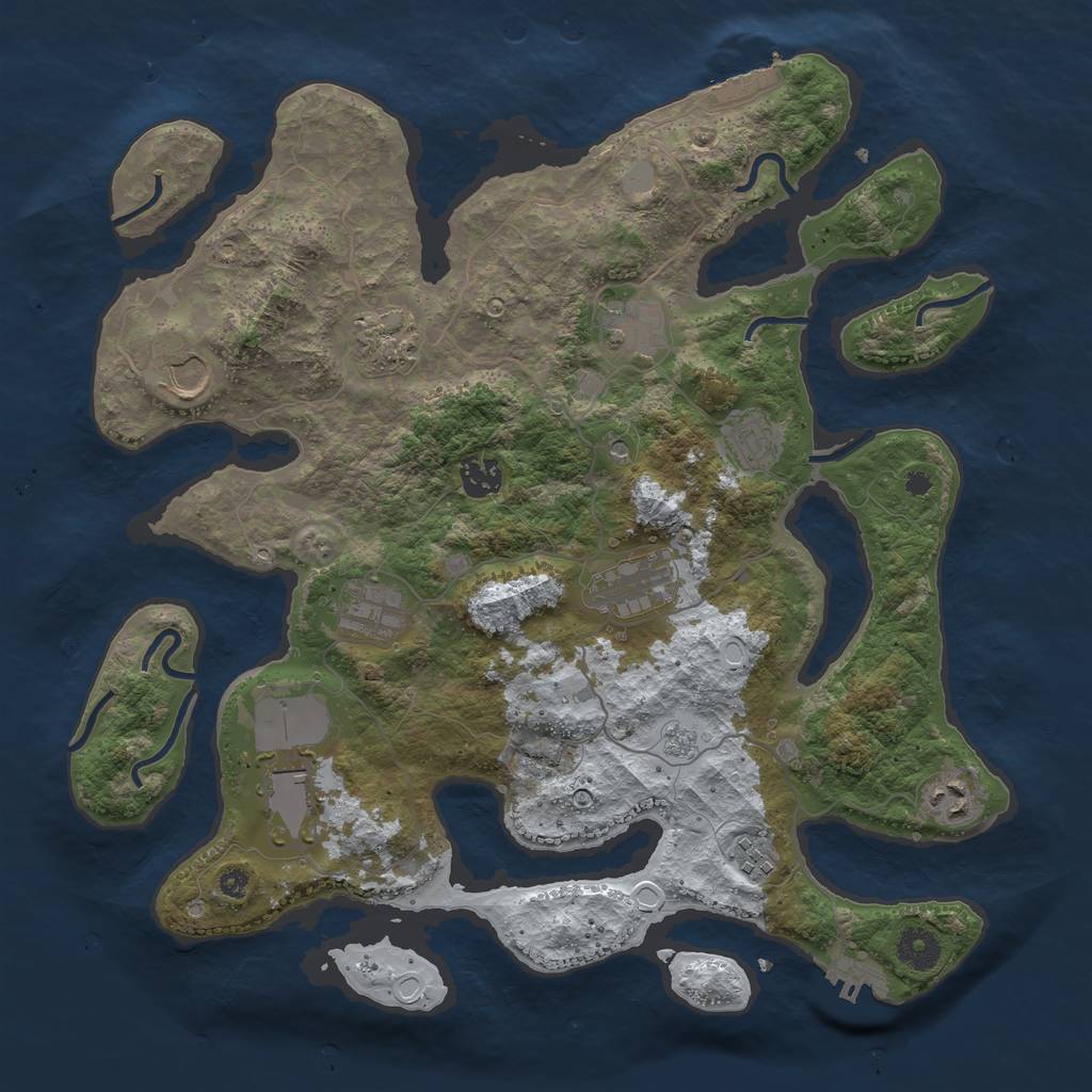 Rust Map: Procedural Map, Size: 3800, Seed: 1187731, 19 Monuments