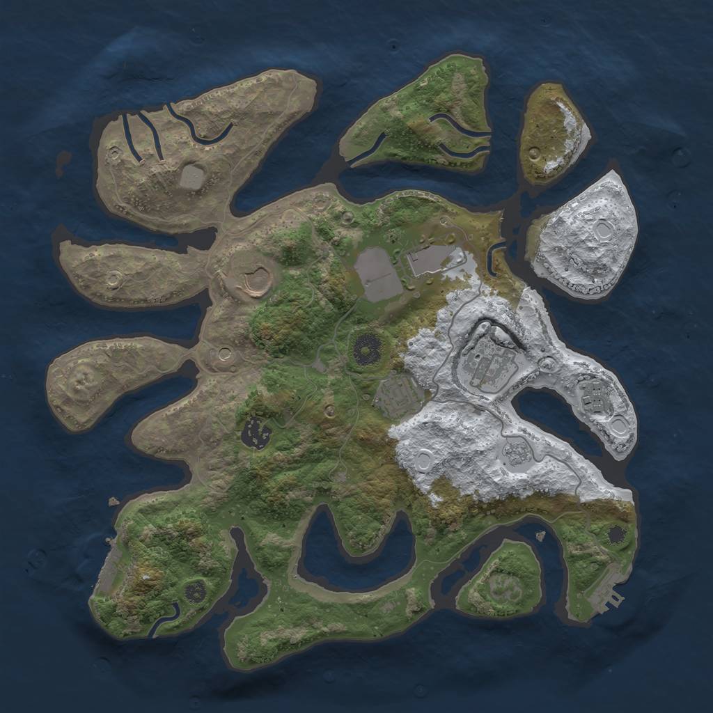 Rust Map: Procedural Map, Size: 3500, Seed: 21183026, 15 Monuments