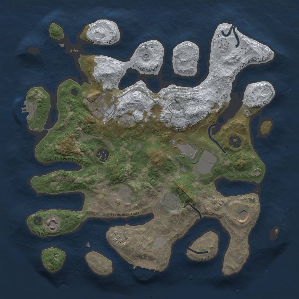 Rust Map: Procedural Map, Size: 3500, Seed: 1899204561, 17 Monuments