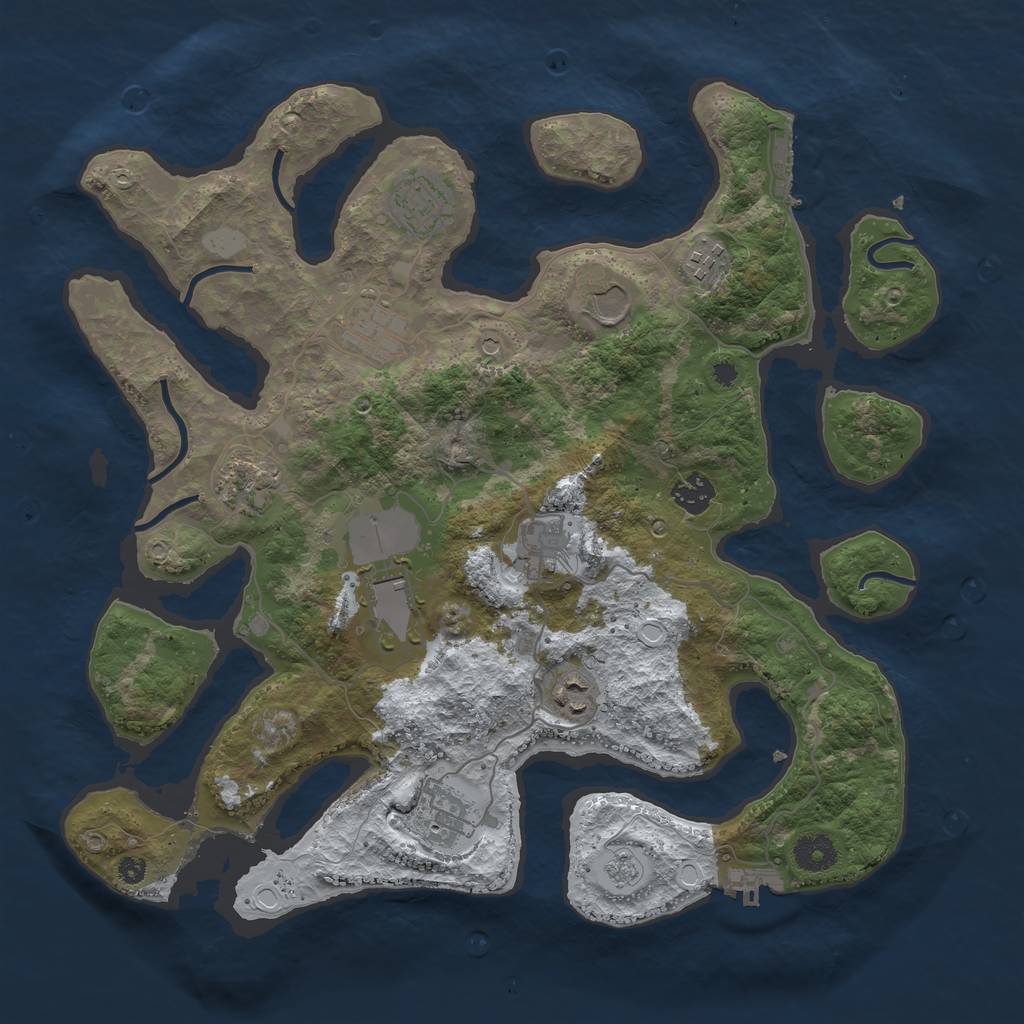 Rust Map: Procedural Map, Size: 3800, Seed: 902115, 19 Monuments