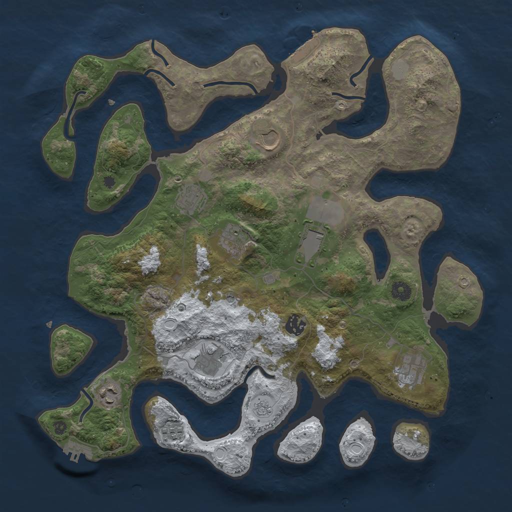 Rust Map: Procedural Map, Size: 3800, Seed: 6336382, 18 Monuments