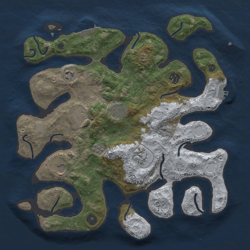 Rust Map: Procedural Map, Size: 3500, Seed: 3650908, 15 Monuments