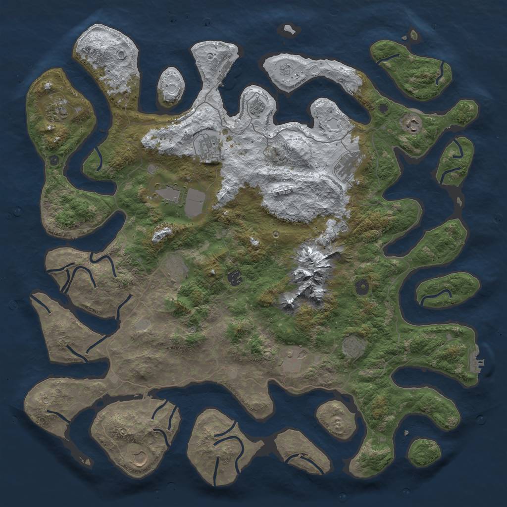 Rust Map: Procedural Map, Size: 5000, Seed: 1880723184, 20 Monuments