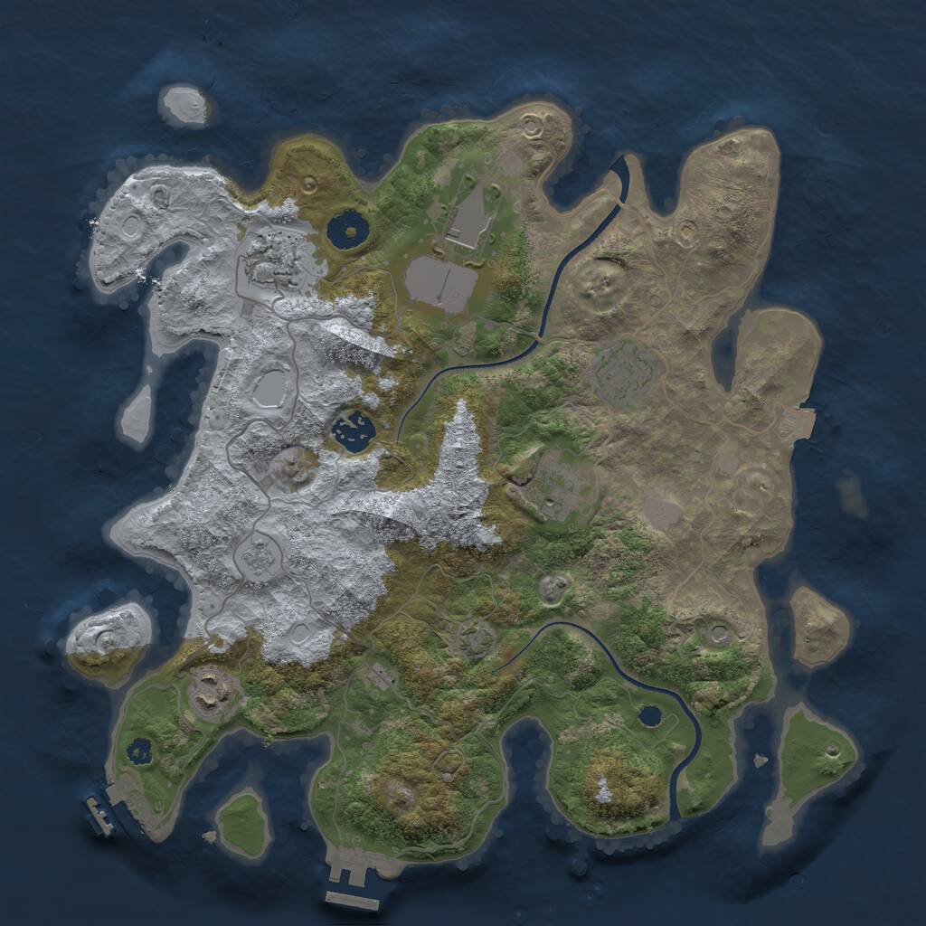 Rust Map: Procedural Map, Size: 3500, Seed: 200, 12 Monuments