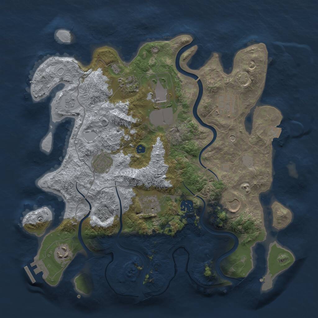 Rust Map: Procedural Map, Size: 3500, Seed: 200, 14 Monuments