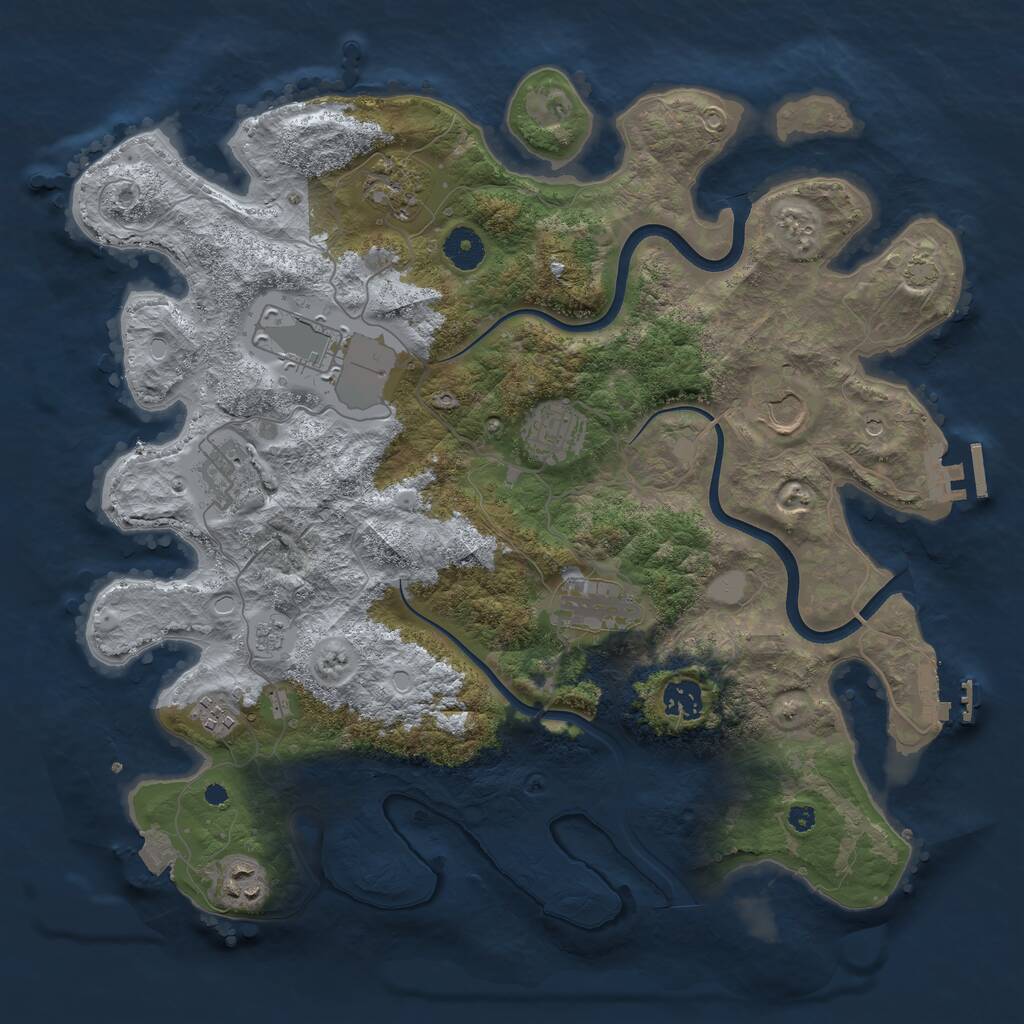 Rust Map: Procedural Map, Size: 3800, Seed: 1012220, 15 Monuments