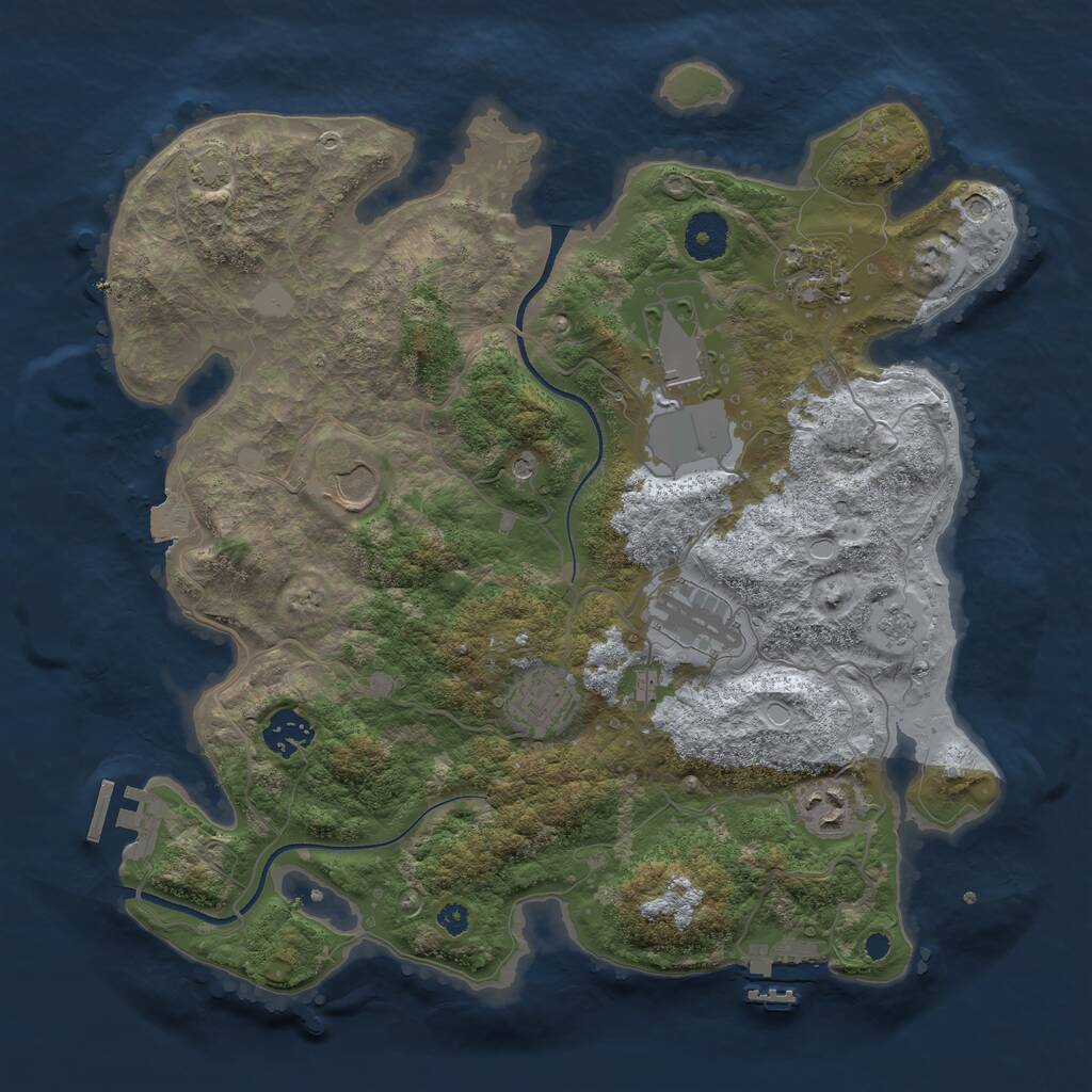 Rust Map: Procedural Map, Size: 3500, Seed: 6350570, 13 Monuments