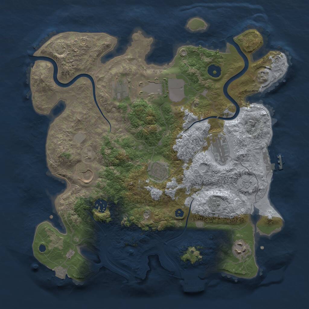 Rust Map: Procedural Map, Size: 3500, Seed: 6350570, 14 Monuments