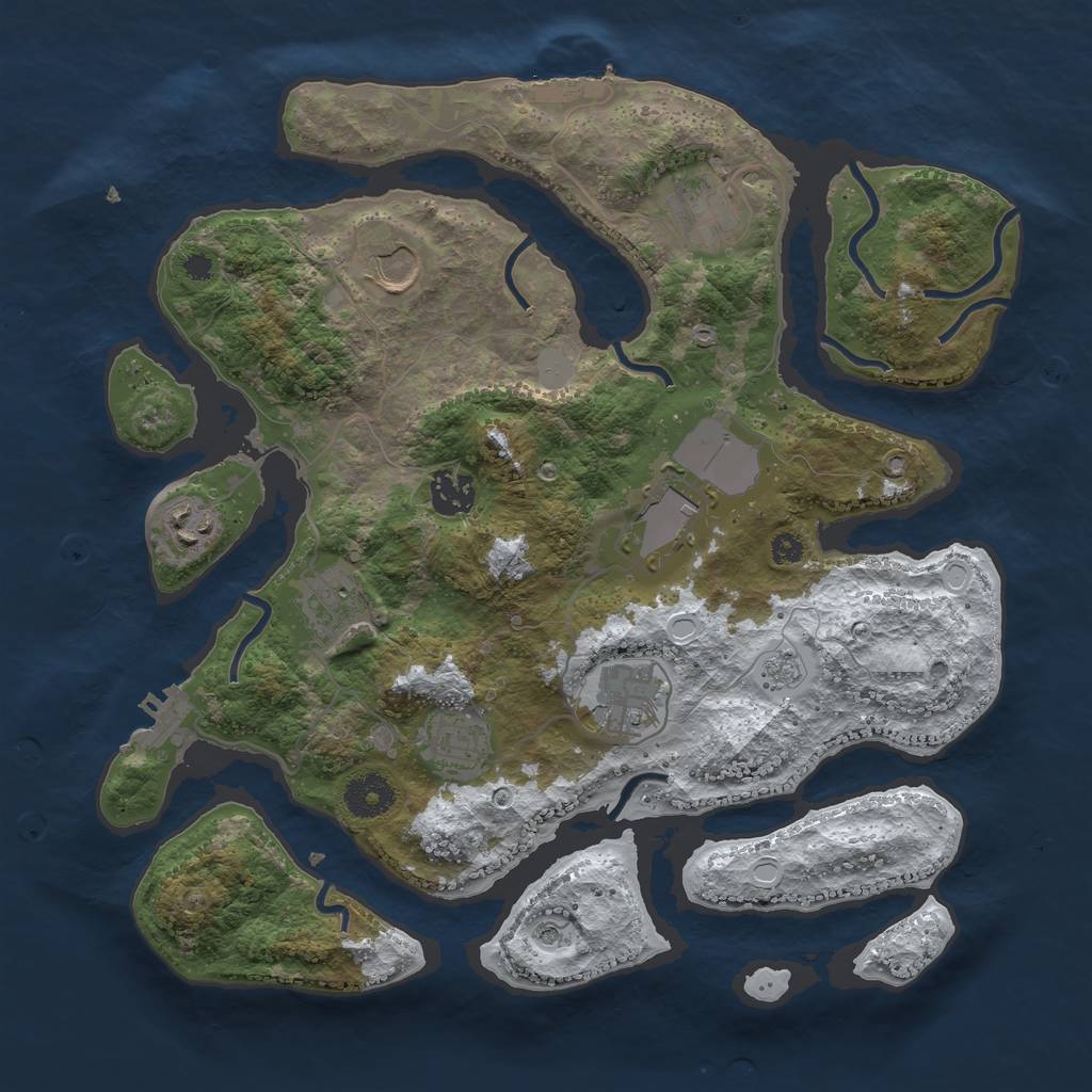 Rust Map: Procedural Map, Size: 3500, Seed: 8453, 17 Monuments