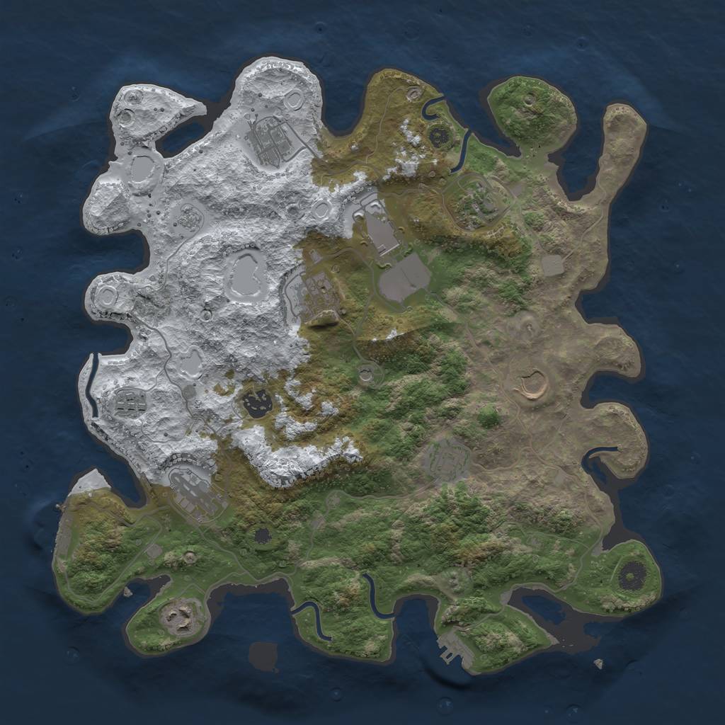 Rust Map: Procedural Map, Size: 3800, Seed: 160822, 19 Monuments