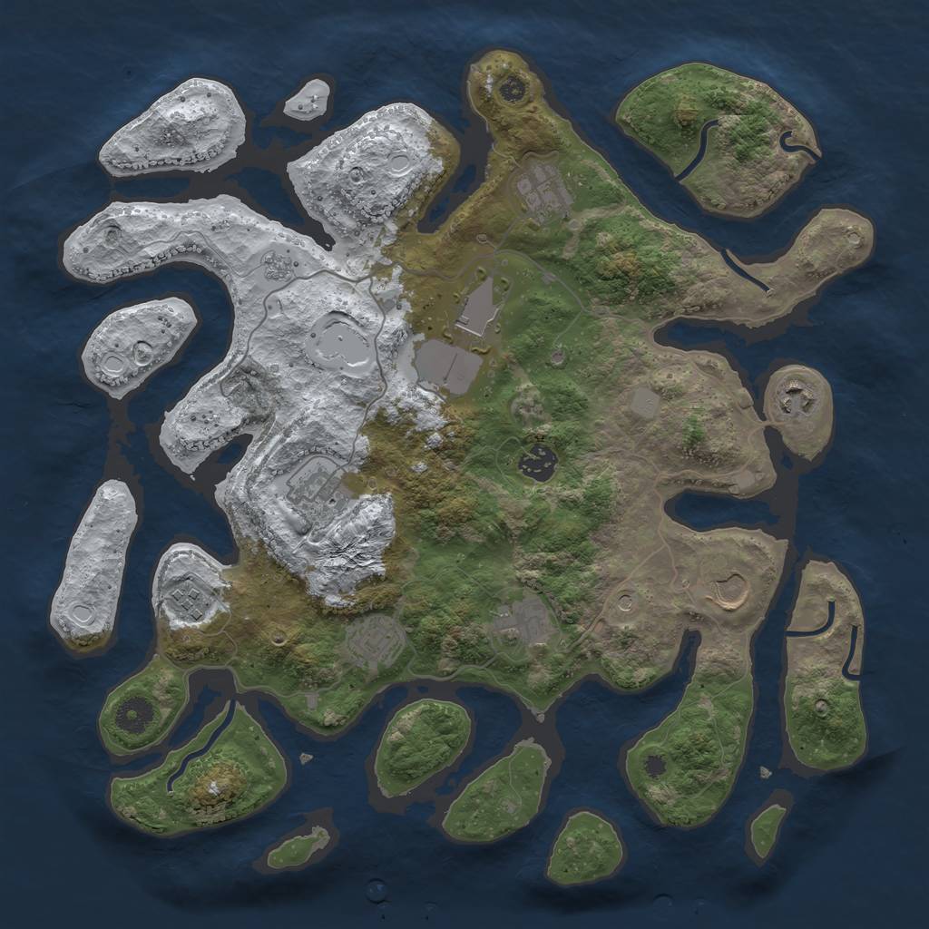 Rust Map: Procedural Map, Size: 3800, Seed: 1313563, 16 Monuments