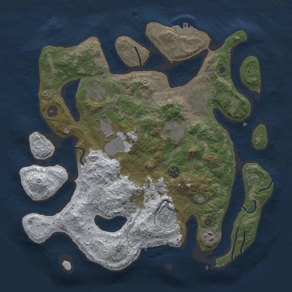 Rust Map: Procedural Map, Size: 3800, Seed: 928947, 17 Monuments