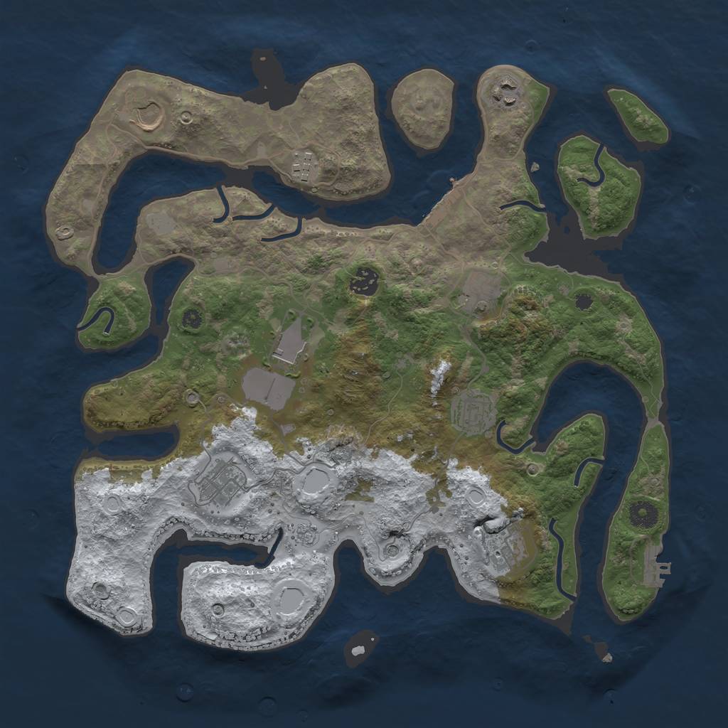 Rust Map: Procedural Map, Size: 3800, Seed: 1132348, 18 Monuments