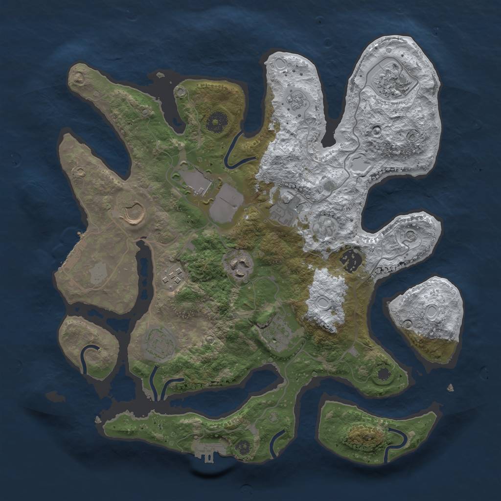 Rust Map: Procedural Map, Size: 3500, Seed: 5195320, 18 Monuments