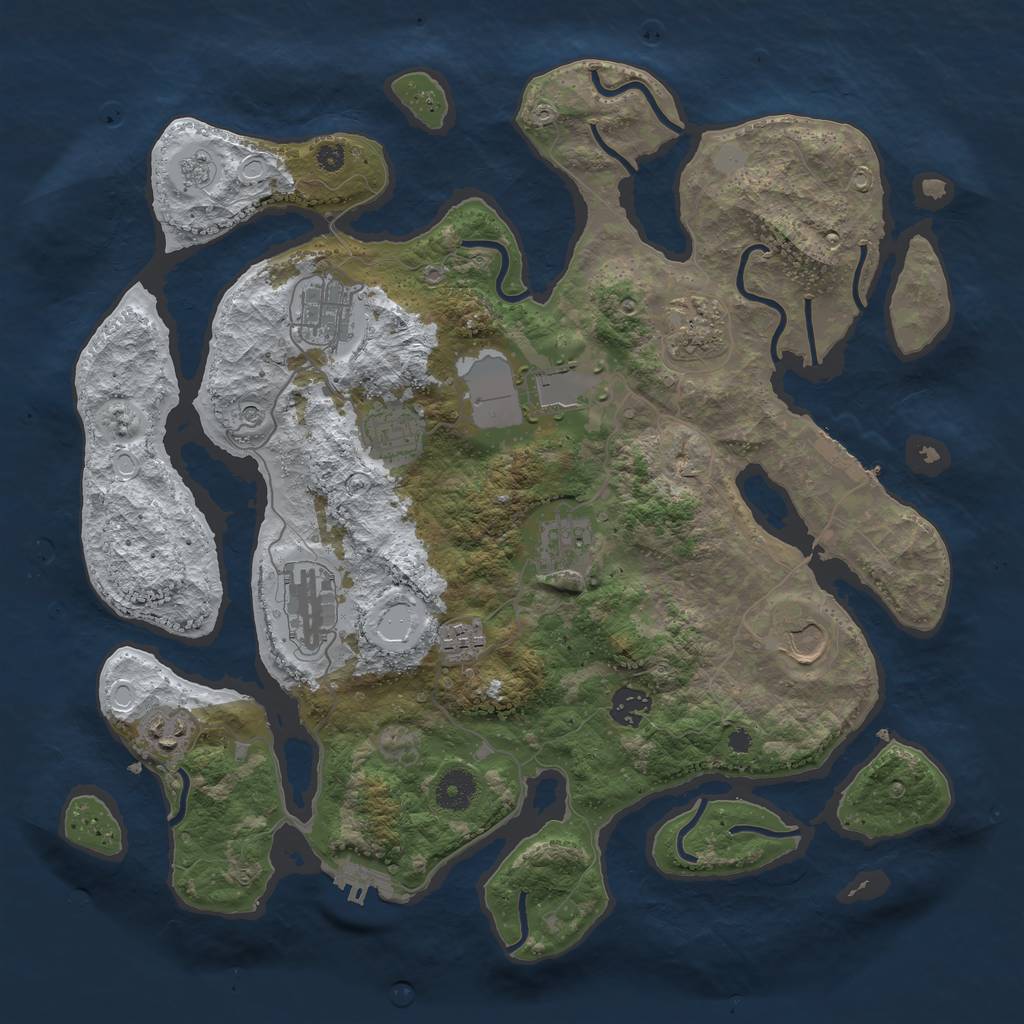 Rust Map: Procedural Map, Size: 3800, Seed: 5626045, 19 Monuments