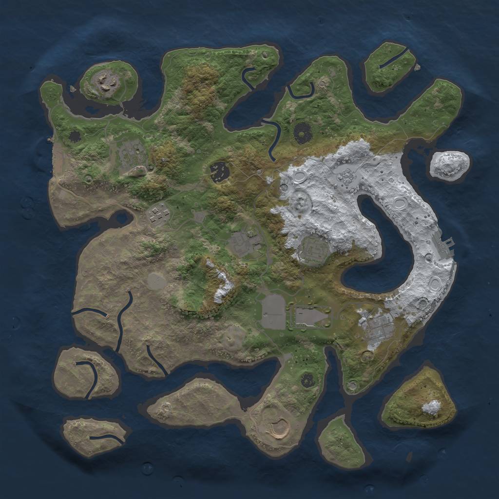 Rust Map: Procedural Map, Size: 3700, Seed: 923, 18 Monuments