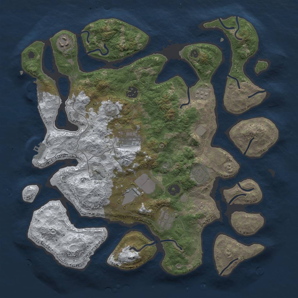 Rust Map: Procedural Map, Size: 3800, Seed: 5190755, 16 Monuments