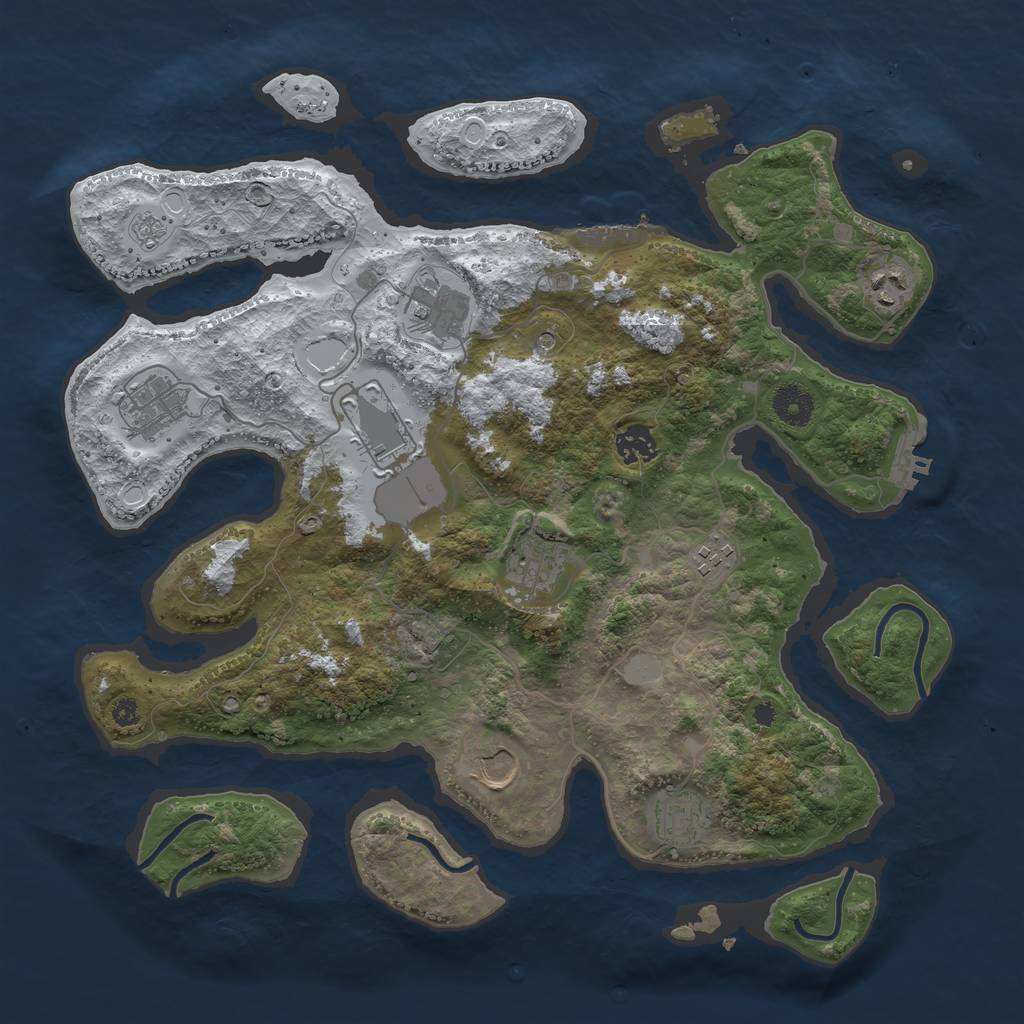 Rust Map: Procedural Map, Size: 3800, Seed: 6200712, 18 Monuments