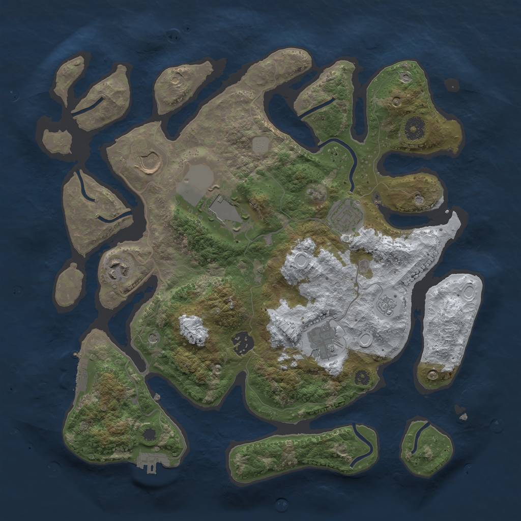 Rust Map: Procedural Map, Size: 3500, Seed: 1096989, 15 Monuments