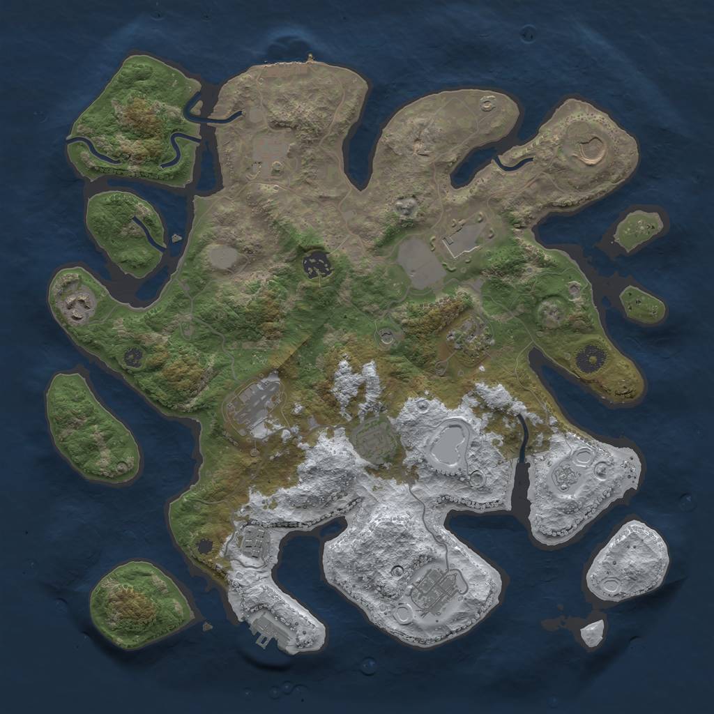 Rust Map: Procedural Map, Size: 3800, Seed: 4356262, 19 Monuments