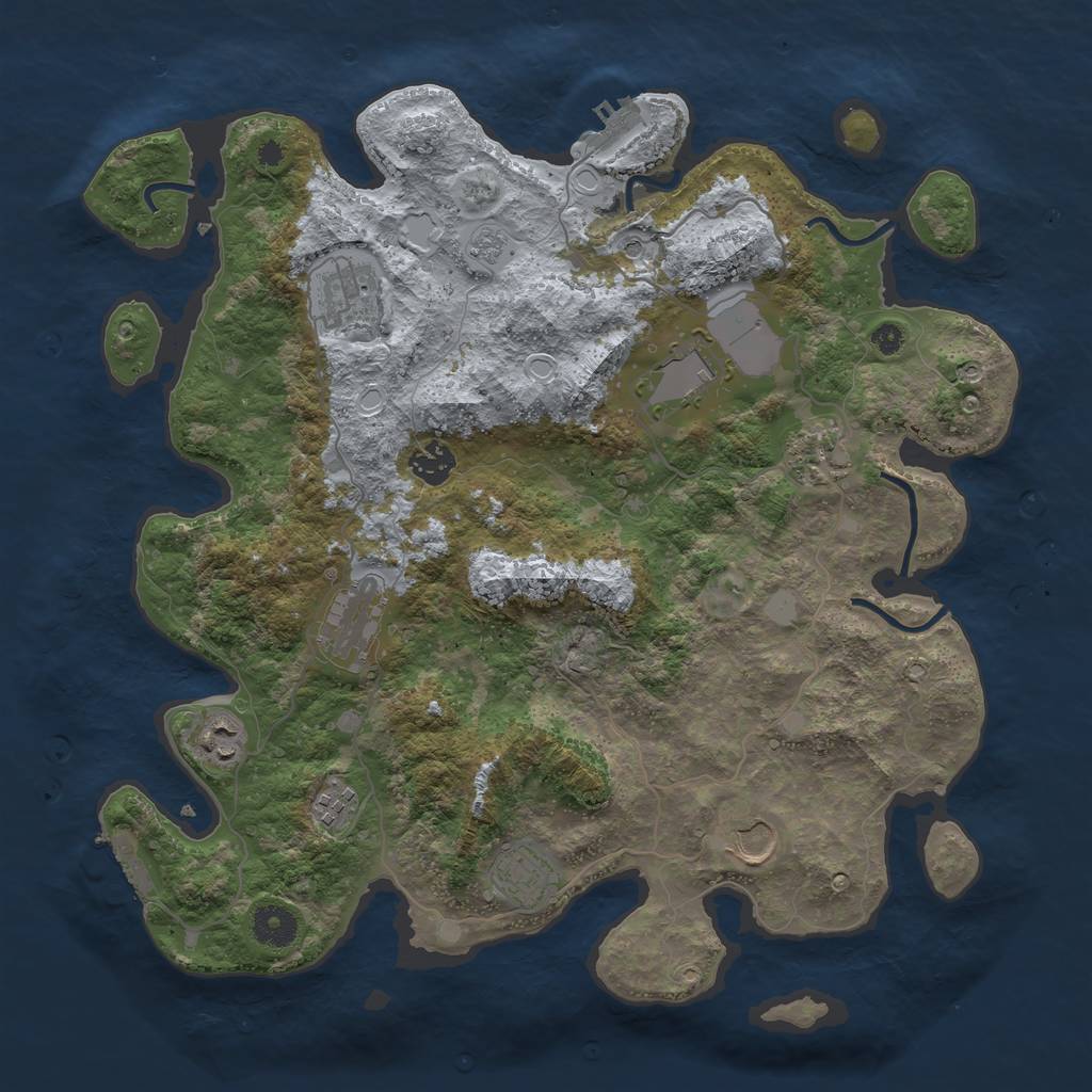 Rust Map: Procedural Map, Size: 3800, Seed: 5868414, 18 Monuments