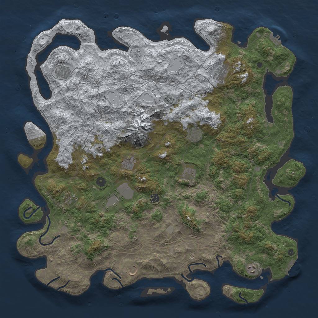 Rust Map: Procedural Map, Size: 5000, Seed: 648252, 20 Monuments