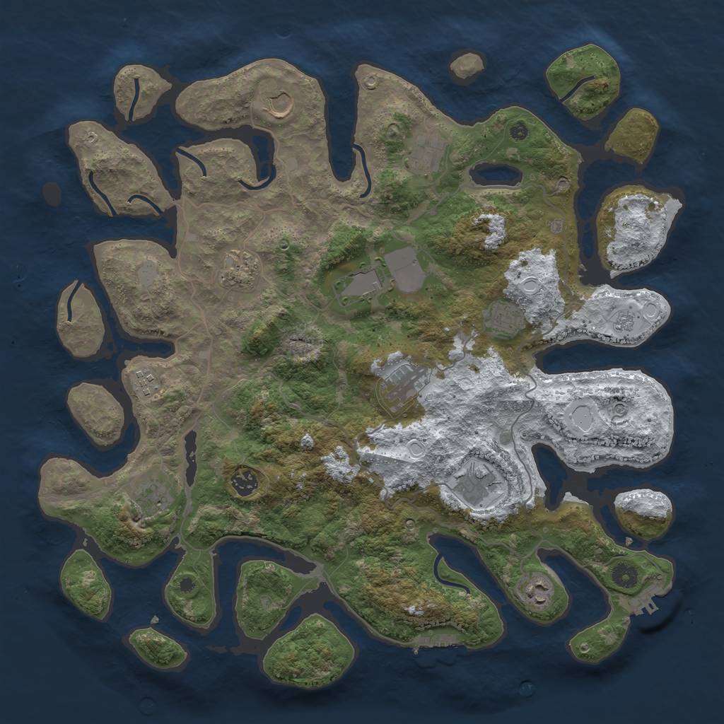 Rust Map: Procedural Map, Size: 4250, Seed: 168875089, 20 Monuments